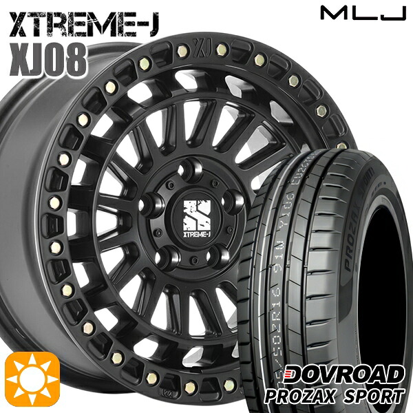 【取付対象】フォレスターSK9/SKE 225/55R17 101W XL DOVROAD プロザックススポーツ MLJ エクストリームJ XJ08 サテンブラック 17インチ 7.5J 5H114.3 +42 サマータイヤホイールセット |エムオートギャラリー