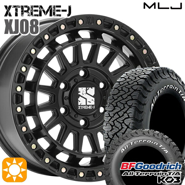【取付対象】ランクル300 285/60R18 118/115S RWL BFグッドリッチ オールテレーン T/A KO3 MLJ エクストリームJ XJ08 サテンブラック 18インチ 8.0J 6H139.7 +50 サマータイヤホイールセット |エムオートギャラリー