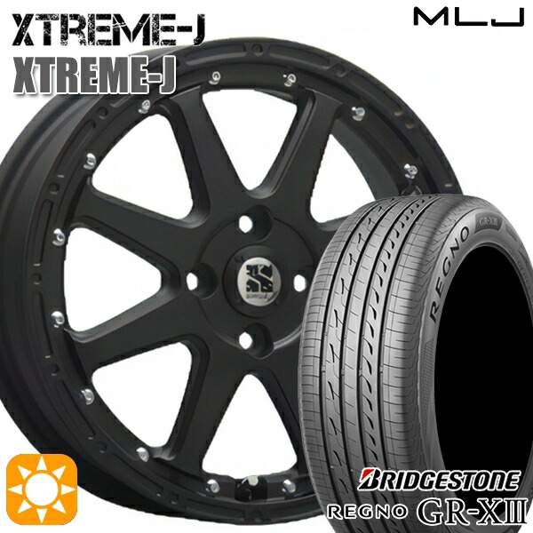 【取付対象】165/60R15 77H ブリヂストン レグノ GR-X3 MLJ エクストリームJ フラットブラック 15インチ 4.5J 4H100 サマータイヤホイールセット