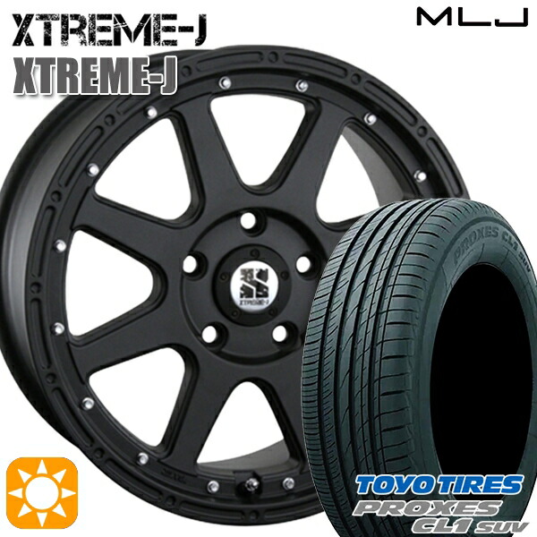 【取付対象】225/55R18 98V トーヨー プロクセス CL1 SUV MLJ エクストリームJ フラットブラック 18インチ 8.0J 5H114.3 サマータイヤホイールセット