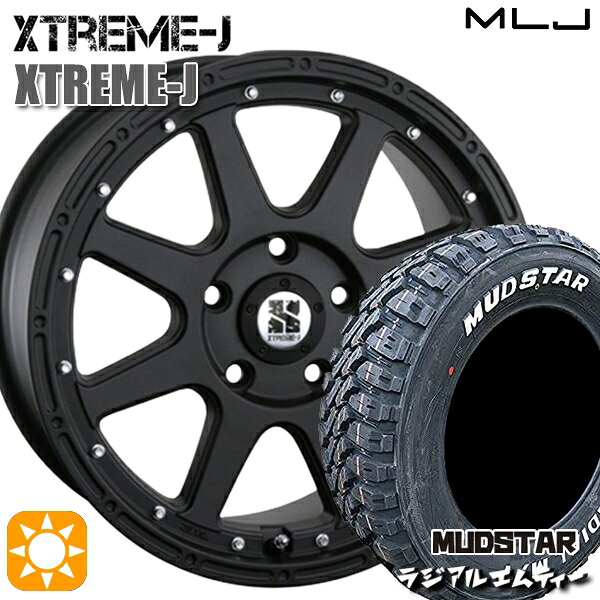【取付対象】225/65R17 102T マッドスター ラジアルM/T MLJ エクストリームJ フラットブラック 17インチ 7.5J 5H114.3 サマータイヤホイールセット ｜エムオートギャラリー