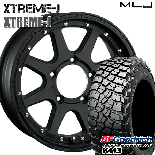 【取付対象】225/75R16 115/112Q RBL BFグッドリッチ マッドテレーン T/A KM3 MLJ エクストリームJ フラットブラック 16インチ 5.5J 5H139.7 サマータイヤホイールセット |エムオートギャラリー