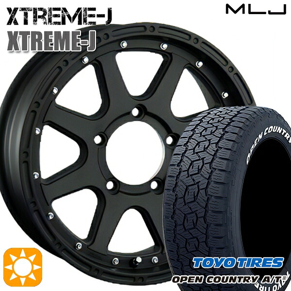 【取付対象】ジムニー 215/70R16 100T トーヨー オープンカントリーA/T3 ホワイトレター MLJ エクストリームJ フラットブラック 16インチ 5.5J 5H139.7 サマータイヤホイールセット |エムオートギャラリー