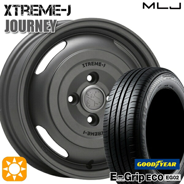 【取付対象】155/65R14 75S グッドイヤー エフィシェントグリップ エコ EG02 MLJ エクストリームJ ジャーニー ガンブラック 14インチ 4.5J 4H100 サマータイヤホイールセット |エムオートギャラリー