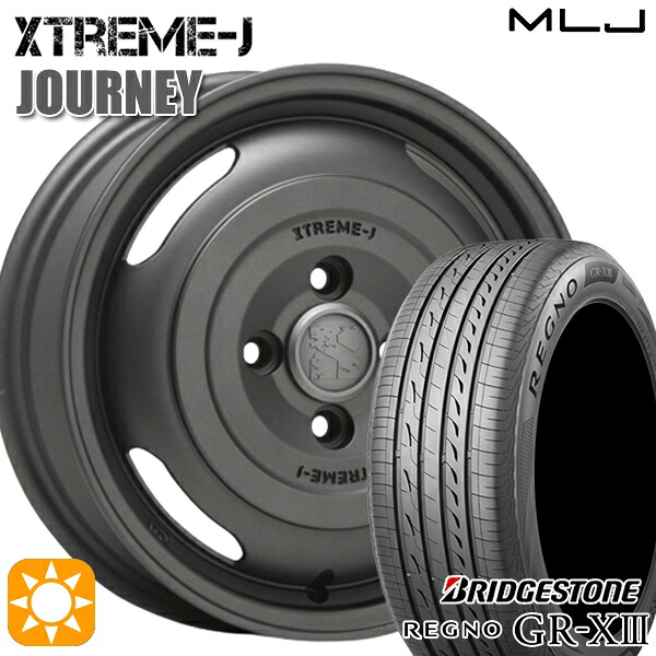 【取付対象】165/65R14 79S ブリヂストン レグノ GR-X3 MLJ エクストリームJ ジャーニー ガンブラック 14インチ 4.5J 4H100 サマータイヤホイールセット