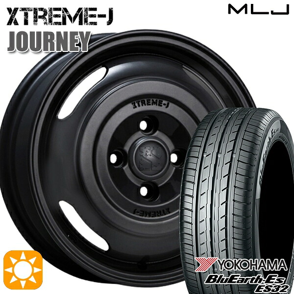 【取付対象】155/55R14 69V ヨコハマ ブルーアース ES32 MLJ エクストリームJ ジャーニー サテンブラック 14インチ 4.5J 4H100 サマータイヤホイールセット |エムオートギャラリー