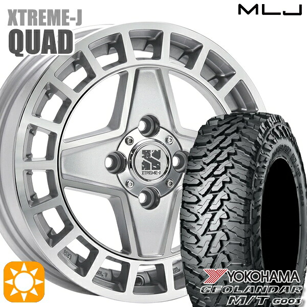 【取付対象】軽トラ 145/80R12 80/78N LT ヨコハマ ジオランダーM/T G003 MLJ エクストリームJ QUAD GM 12インチ 4.0J 4H100+43 サマータイヤホイールセット