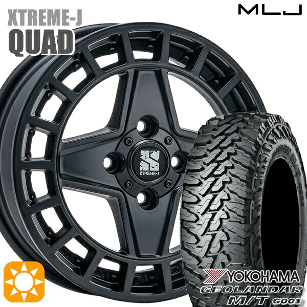 【取付対象】軽トラ 145/80R12 80/78N LT ヨコハマ ジオランダーM/T G003 MLJ エクストリームJ QUAD SB 12インチ 4.0J 4H100+43 サマータイヤホイールセット |エムオートギャラリー