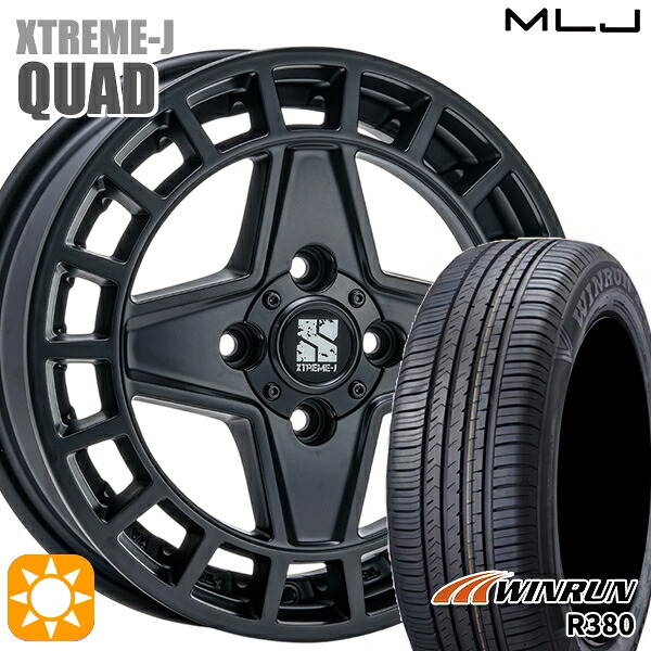 【取付対象】165/65R14 79T ウィンラン R380 MLJ エクストリームJ QUAD SB 14インチ 4.5J 4H100+45 サマータイヤホイールセット