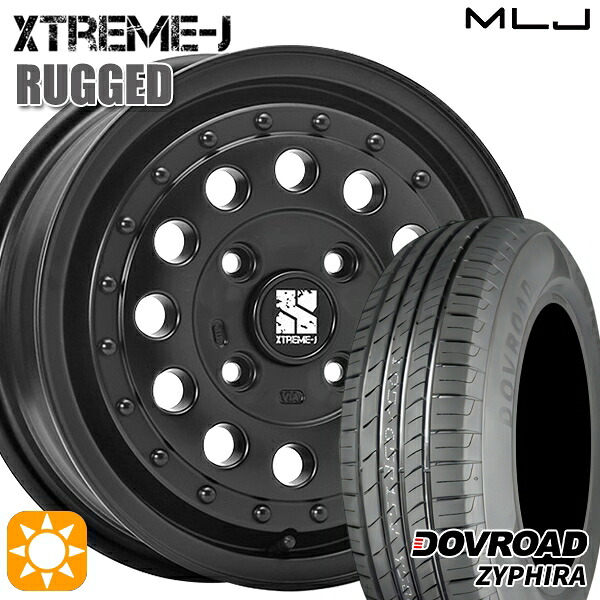 【取付対象】155/65R14 75T DOVROAD ザイファイラ MLJ エクストリームJ ラギッド サテンブラック 14インチ 5.0J 4H100 サマータイヤホイールセット |エムオートギャラリー