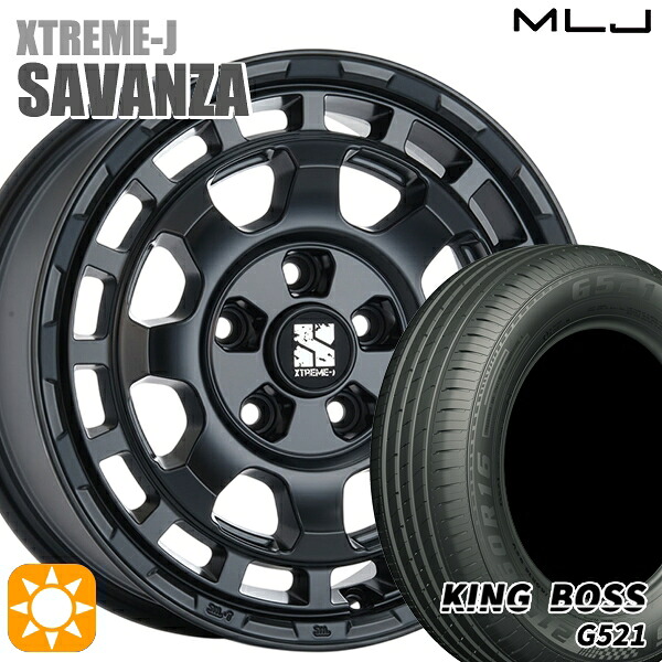 【取付対象】エスティマ ヤリスクロス 215/60R16 95V キングボス G521 MLJ エクストリームJ SAVANZA SB 16インチ 7.0J 5H114.3+35 サマータイヤホイールセット |エムオートギャラリー