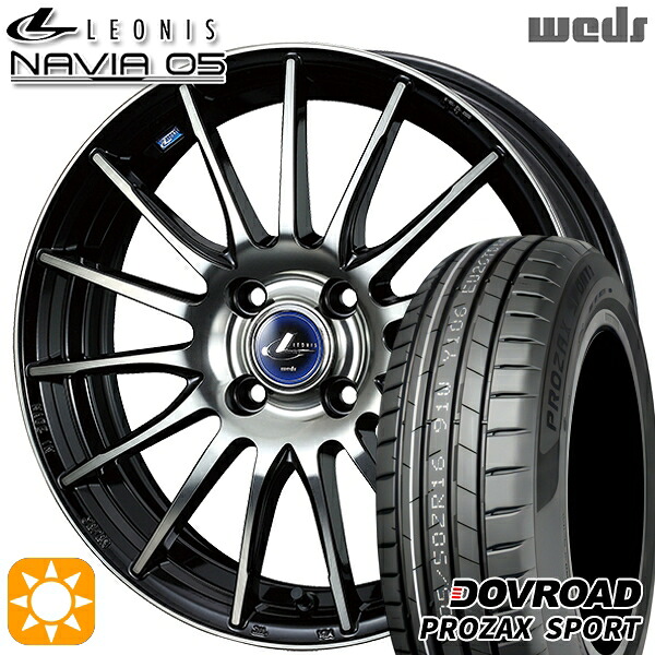 【取付対象】205/45R17 88W XL DOVROAD プロザックススポーツ Weds ウェッズ レオニス ナヴィア05 BPB (ブラック ミラーカット ブラッククリアー) 17インチ 6.5J 4H100 サマータイヤホイールセット ｜エムオートギャラリー