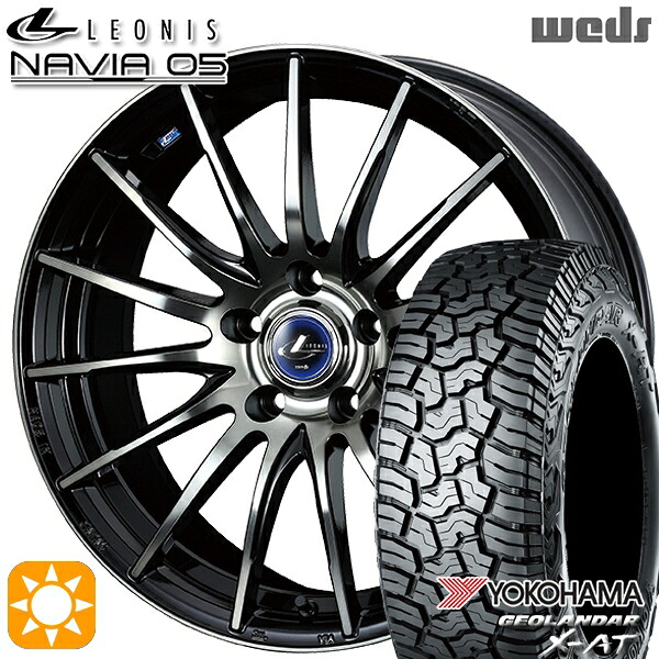 【取付対象】デリカD5 LT215/70R16 100/97Q ヨコハマ ジオランダー X-AT G016 Weds ウェッズ レオニス ナヴィア05 BPB (ブラック ミラーカット ブラッククリアー) 16インチ 6.5J 5H114.3 サマータイヤホイールセット