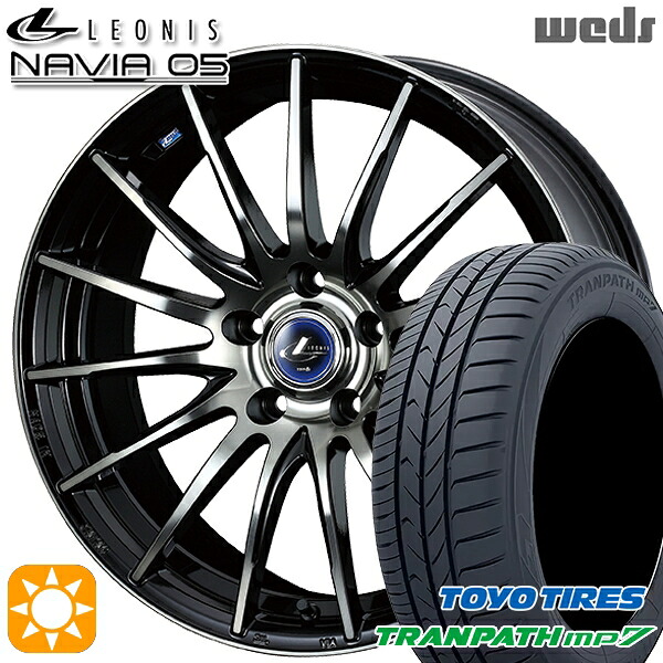 【取付対象】195/60R16 89H トーヨー トランパス mp7 Weds ウェッズ レオニス ナヴィア05 BPB (ブラック ミラーカット ブラッククリアー) 16インチ 6.5J 5H114.3 サマータイヤホイールセット ｜エムオートギャラリー 84,865円