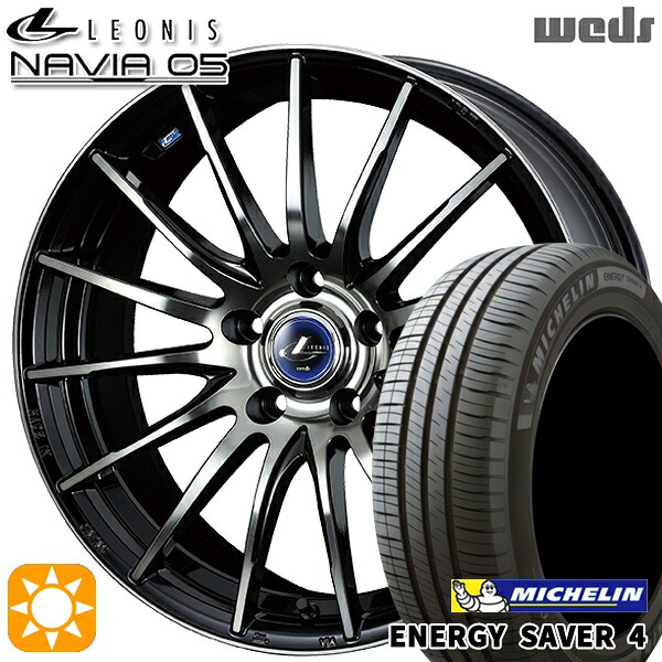 【取付対象】205/65R15 99H XL ミシュラン エナジーセイバー4 Weds ウェッズ レオニス ナヴィア05 BPB (ブラック ミラーカット ブラッククリアー) 15インチ 6.0J 5H114.3 +50 サマータイヤホイールセット
