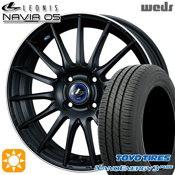 【取付対象】205/60R16 92H トーヨー ナノエナジー3プラス Weds ウェッズ レオニス ナヴィア05 MBP (マットブラック リムポリッシュ) 16インチ 6.0J 4H100 サマータイヤホイールセット