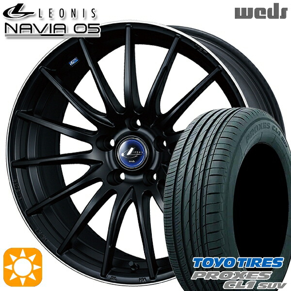 【取付対象】215/50R18 92V トーヨー プロクセス CL1 SUV Weds ウェッズ レオニス ナヴィア05 MBP (マットブラック リムポリッシュ) 18インチ 7.0J 5H114.3 サマータイヤホイールセット