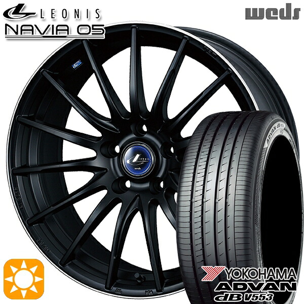 【取付対象】225/65R17 106V XL ヨコハマ アドバンデシベル V553 Weds ウェッズ レオニス ナヴィア05 MBP (マットブラック リムポリッシュ) 17インチ 7.0J 5H114.3 サマータイヤホイールセット