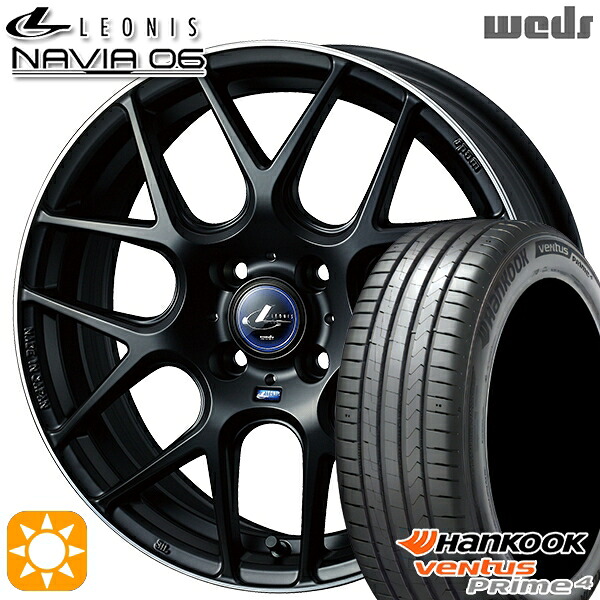 【取付対象】205/45R17 88V XL ハンコック veNtus PRime4 K135 Weds ウェッズ レオニス ナヴィア06 MBP (マットブラックリムポリッシュ) 17インチ 6.5J 4H100 サマータイヤホイールセット 82,280円