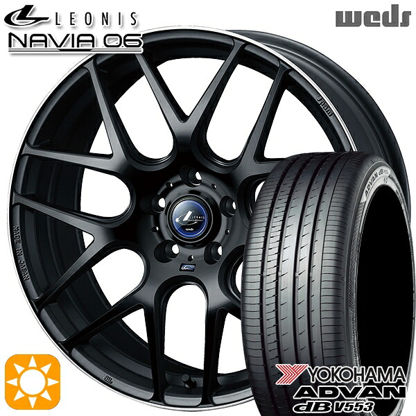 【取付対象】ハリアー アウトランダー 245/45R19 102Y XL ヨコハマ アドバンデシベル V553 Weds ウェッズ レオニス ナヴィア06 MBP (マットブラックリムポリッシュ) 19インチ 8.0J 5H114.3 サマータイヤホイールセット