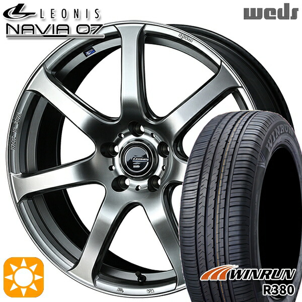【取付対象】C-HR カローラクロス 215/60R17 96V ウィンラン R380 Weds ウェッズ レオニス ナヴィア07 HSB (ハイパーシルバーブラック) 17インチ 7.0J 5H114.3 サマータイヤホイールセット