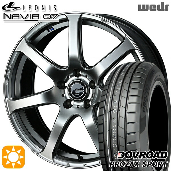 【取付対象】ジェイド アクセラ 225/40R18 92Y XL DOVROAD プロザックススポーツ Weds ウェッズ レオニス ナヴィア07 HSB (ハイパーシルバーブラック) 18インチ 7.0J 5H114.3 サマータイヤホイールセット ｜エムオートギャラリー
