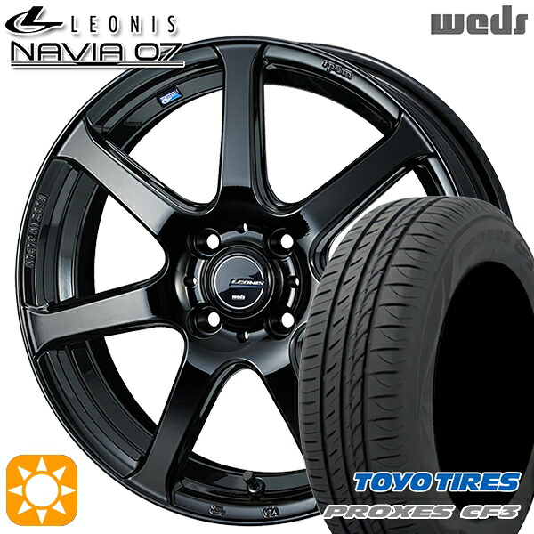 【取付対象】アクア クロスビー 175/60R16 82H トーヨー プロクセス CF3 Weds ウェッズ レオニス ナヴィア07 PBK (プレミアムブラック) 16インチ 6.0J 4H100 サマータイヤホイールセット |エムオートギャラリー