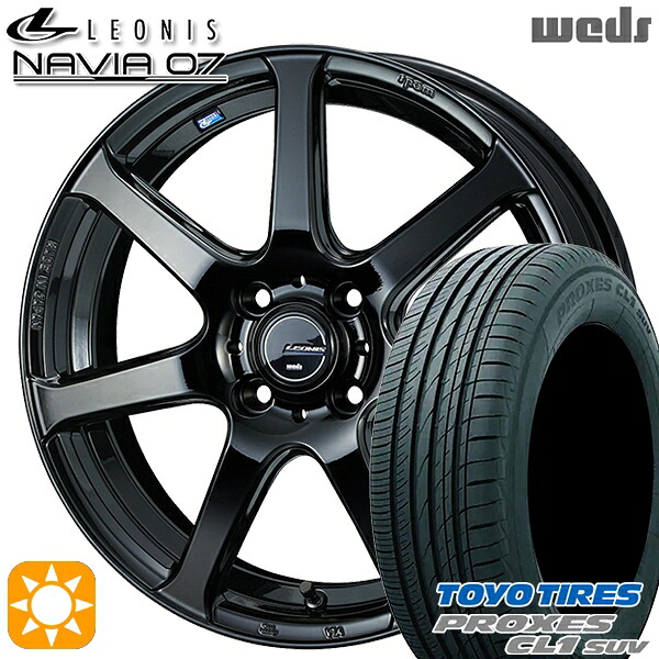 【取付対象】ライズ ロッキー 195/60R17 90H トーヨー プロクセス CL1 SUV Weds ウェッズ レオニス ナヴィア07 PBK (プレミアムブラック) 17インチ 6.5J 4H100 サマータイヤホイールセット ｜エムオートギャラリー