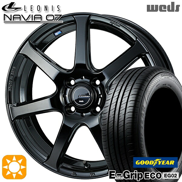 【取付対象】ライズ ロッキー 195/65R16 92V グッドイヤー エフィシェントグリップ EG02 Weds ウェッズ レオニス ナヴィア07 PBK (プレミアムブラック) 16インチ 6.0J 4H100 サマータイヤホイールセット |エムオートギャラリー