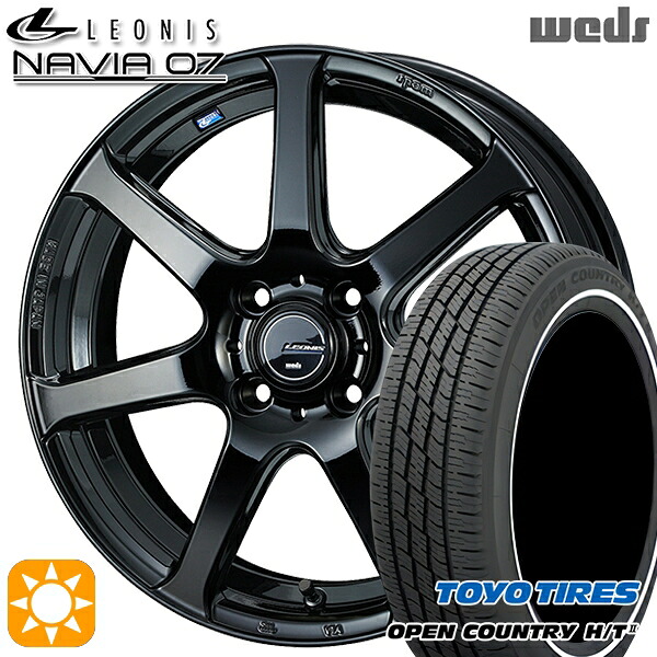 【取付対象】165/65R15 81H トーヨー オープンカントリー H/T2 WR Weds ウェッズ レオニス ナヴィア07 PBK (プレミアムブラック) 15インチ 4.5J 4H100 サマータイヤホイールセット ｜エムオートギャラリー