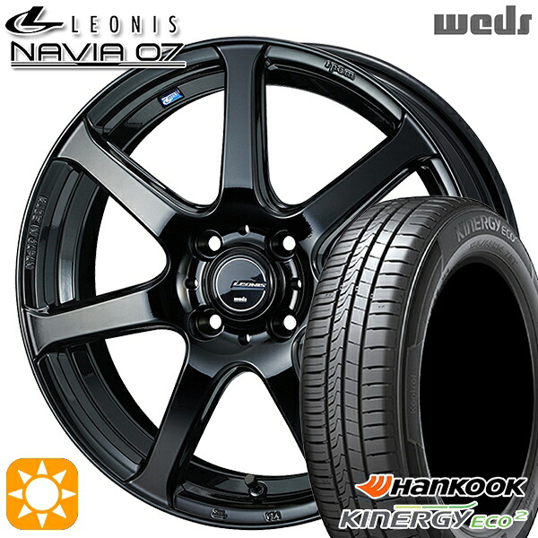 【取付対象】165/50R15 72V ハンコック KlnERGy ECO2 K435 Weds ウェッズ レオニス ナヴィア07 PBK (プレミアムブラック) 15インチ 4.5J 4H100 サマータイヤホイールセット