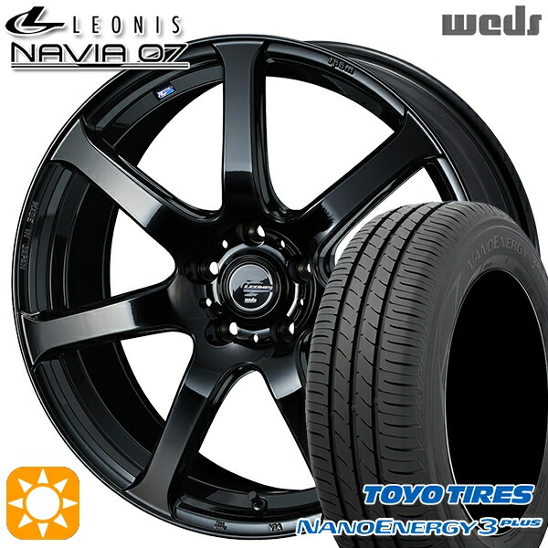 【取付対象】225/45R18 91W トーヨー ナノエナジー3プラス Weds ウェッズ レオニス ナヴィア07 PBK (プレミアムブラック) 18インチ 7.0J 5H114.3 サマータイヤホイールセット