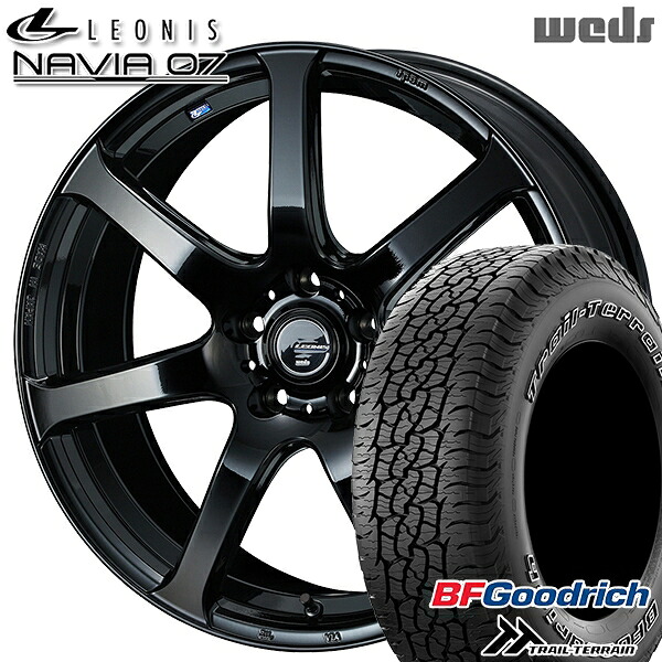 【取付対象】225/65R17 102T ORWL BFグッドリッチ トレールテレーン Weds ウェッズ レオニス ナヴィア07 PBK (プレミアムブラック) 17インチ 7.0J 5H114.3 サマータイヤホイールセット ｜エムオートギャラリー