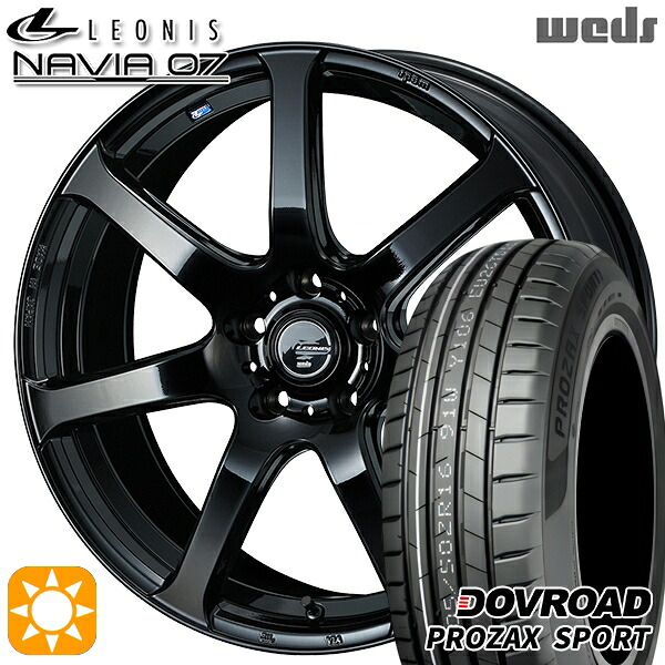 【取付対象】アウトランダー エクストレイル 225/55R18 102W XL DOVROAD プロザックススポーツ Weds ウェッズ レオニス ナヴィア07 PBK (プレミアムブラック) 18インチ 7.0J 5H114.3 サマータイヤホイールセット ｜エムオートギャラリー