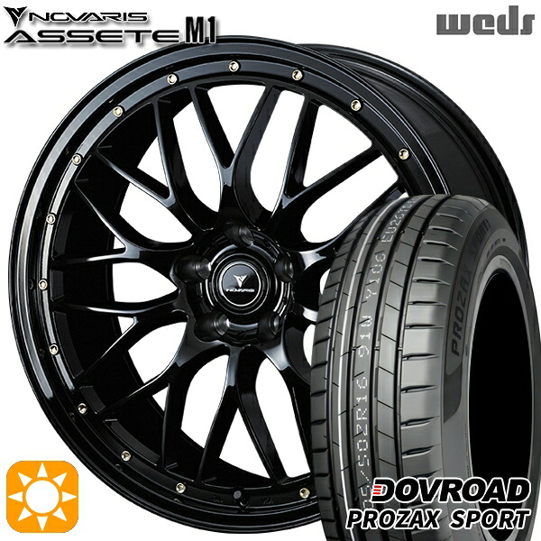 【取付対象】20/30系アルファード ヴェルファイア 235/50R18 101W XL DOVROAD プロザックススポーツ Weds ウェッズ ノヴァリス アセット M1 ブラック/ゴールドピアス 18インチ 7.5J 5H114.3 サマータイヤホイールセット |エムオートギャラリー