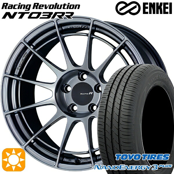 【取付対象】225/50R18 95W トーヨー ナノエナジー3プラス ENKEI エンケイ レーシングレボリューション NT03RR ハイパーシルバー 18インチ 8.5J 5H114.3 サマータイヤホイールセット |エムオートギャラリー