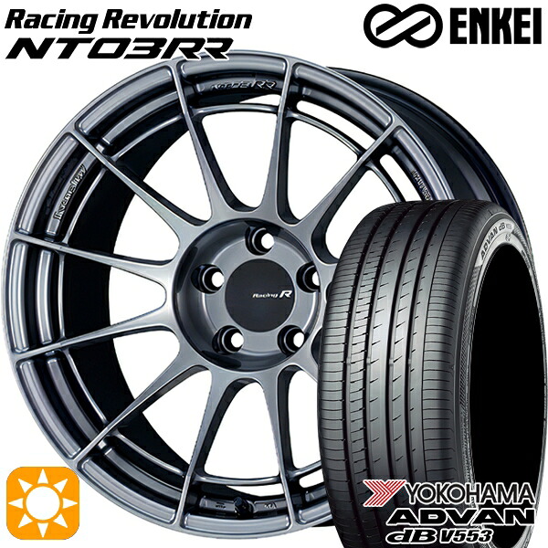 【取付対象】フォレスターSH 215/60R17 96H ヨコハマ アドバンデシベル V553 ENKEI エンケイ レーシングレボリューション NT03RR ハイパーシルバー 17インチ 7.0J 5H100 サマータイヤホイールセット ｜エムオートギャラリー