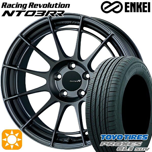 【取付対象】215/50R18 92V トーヨー プロクセス CL1 SUV ENKEI エンケイ レーシングレボリューション NT03RR マットダークガンメタリック 18インチ 8.0J 5H114.3 サマータイヤホイールセット |エムオートギャラリー