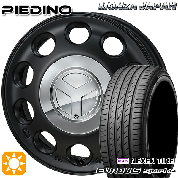 【取付対象】165/60R14 75H ロードストーン ユーロビズ Sport 04 モンツァ ピエディーノ セミグロスブラック 14インチ 4.5J 4H100 サマータイヤホイールセット ｜エムオートギャラリー