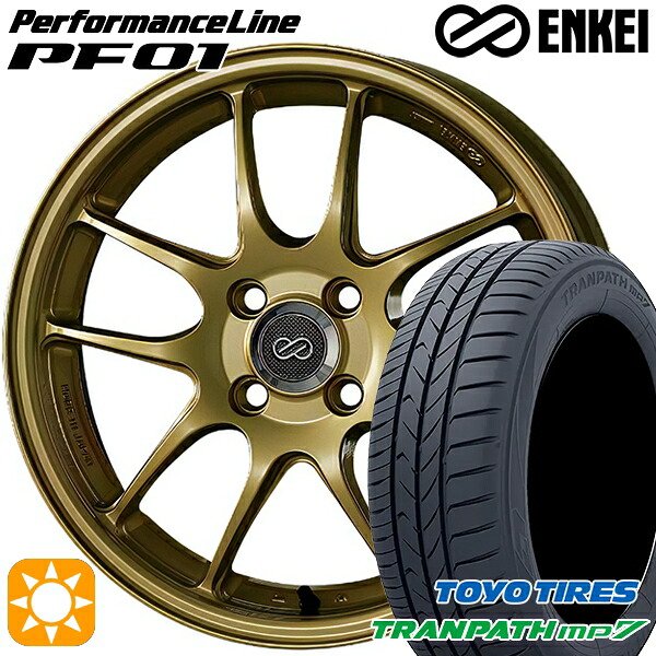 【取付対象】205/50R17 93V トーヨー トランパス mp7 ENKEI エンケイ パフォーマンスライン PF01 ゴールド 17インチ 7.0J 5H100 サマータイヤホイールセット |エムオートギャラリー