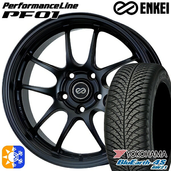 ライズ ロッキー 215/70R16 100/97R RWL ヨコハマ ブルーアース 4S AW21 ENKEI エンケイ パフォーマンスライン PF01 マットブラック 16インチ 6.5J 4H100 オールシーズンタイヤホイールセット |エムオートギャラリー