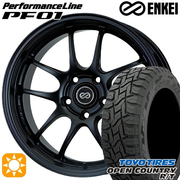 【取付対象】アクア クロスビー 175/60R16 82Q トーヨー オープンカントリー R/T ENKEI エンケイ パフォーマンスライン PF01 マットブラック 16インチ 6.5J 4H100 サマータイヤホイールセット