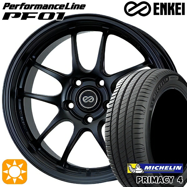 【取付対象】185/60R15 88H XL ミシュラン プライマシー4 ENKEI エンケイ パフォーマンスライン PF01 マットブラック 15インチ 6.5J 4H100 サマータイヤホイールセット ｜エムオートギャラリー
