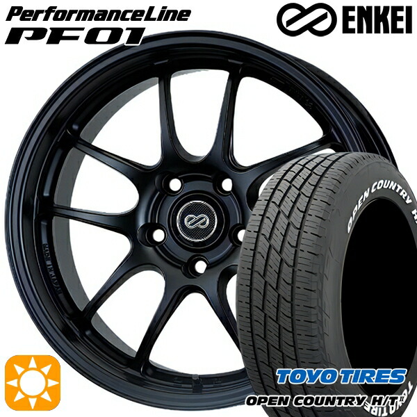 【取付対象】225/65R17 102H トーヨー オープンカントリー H/T2 WL ENKEI エンケイ パフォーマンスライン PF01 マットブラック 17インチ 7.5J 5H114.3 サマータイヤホイールセット