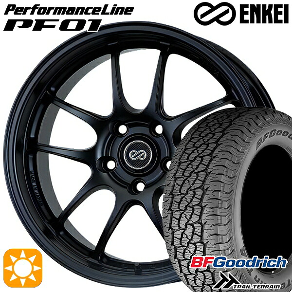 【取付対象】235/60R18 107H XL RBL BFグッドリッチ トレールテレーン ENKEI エンケイ パフォーマンスライン PF01 マットブラック 18インチ 8.0J 5H114.3 サマータイヤホイールセット