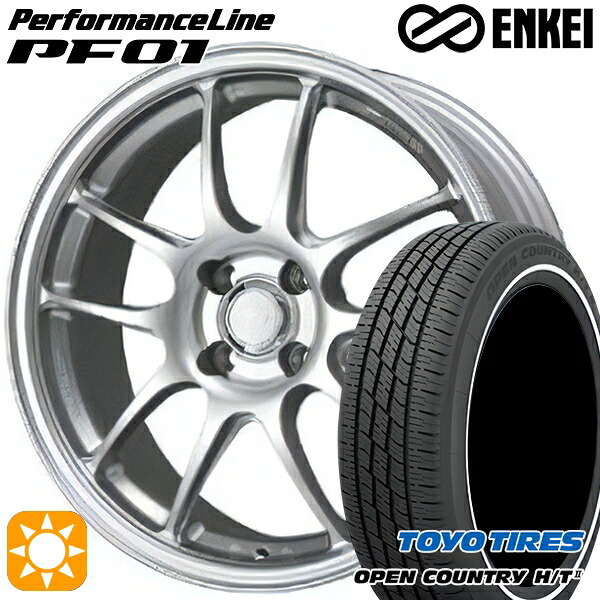 【取付対象】165/60R15 77H トーヨー オープンカントリー H/T2 WR ENKEI エンケイ パフォーマンスライン PF01 スパークルシルバー 15インチ 5.0J 4H100 サマータイヤホイールセット ｜エムオートギャラリー