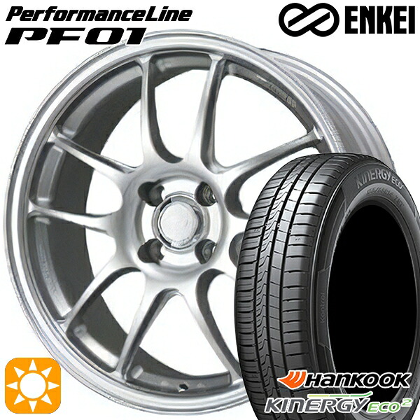 【取付対象】185/65R15 88T ハンコック KlnERGy ECO2 K435 ENKEI エンケイ パフォーマンスライン PF01 スパークルシルバー 15インチ 6.5J 4H100 サマータイヤホイールセット