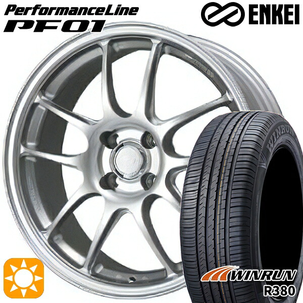 【取付対象】ライズ ロッキー 205/60R16 92H ウィンラン R380 ENKEI エンケイ パフォーマンスライン PF01 スパークルシルバー 16インチ 6.5J 4H100 サマータイヤホイールセット ｜エムオートギャラリー
