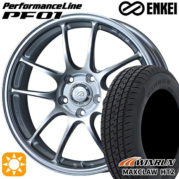 【取付対象】225/65R17 102H ウィンラン マックスクロウ HT2 ENKEI エンケイ パフォーマンスライン PF01 スパークルシルバー 17インチ 7.0J 5H114.3 サマータイヤホイールセット ｜エムオートギャラリー