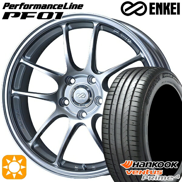 【取付対象】215/50R17 95W XL ハンコック veNtus PRime4 K135 ENKEI エンケイ パフォーマンスライン PF01 スパークルシルバー 17インチ 7.5J 5H100 サマータイヤホイールセット ｜エムオートギャラリー 96,844円